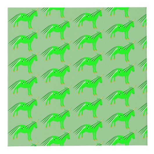 かわいいアイリッシュグリーンと金ゴールドユニコーンカスタム フォトキューブ (右)