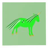 かわいいアイリッシュグリーンと金ゴールドユニコーンカスタム フォトキューブ (正面)