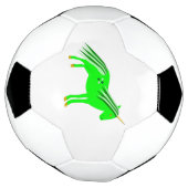 かわいいアイリッシュグリーンと金ゴールドユニコーン サッカーボール (回転)