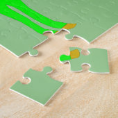 かわいいアイリッシュグリーンと金ゴールドユニコーン ジグソーパズル (側面)