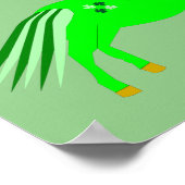 かわいいアイリッシュグリーンと金ゴールドユニコーン ポスター (角)