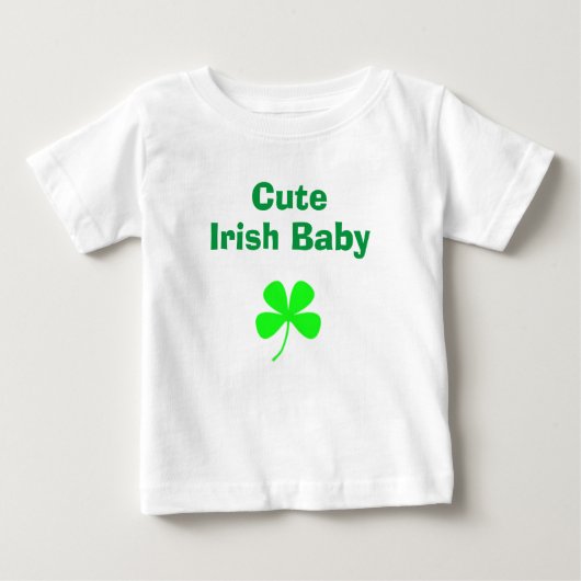 かわいいアイリッシュグリーンシャムロックSt patricks day ベビーTシャツ (正面)