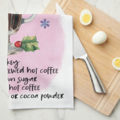 かわいいアイリッシュコーヒークリスマスドリンクレシピ キッチンタオル (四つ折り)