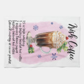 かわいいアイリッシュコーヒークリスマスドリンクレシピ キッチンタオル (横)