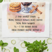 かわいいアイリッシュコーヒーレシピ キッチンタオル (折り畳み)