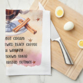 かわいいアイリッシュコーヒーレシピ キッチンタオル (四つ折り)