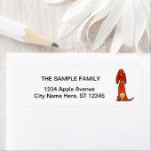 かわいいアイリッシュセッター犬食べ物のアイスクリームアニメ ラベル (インサイチュ)