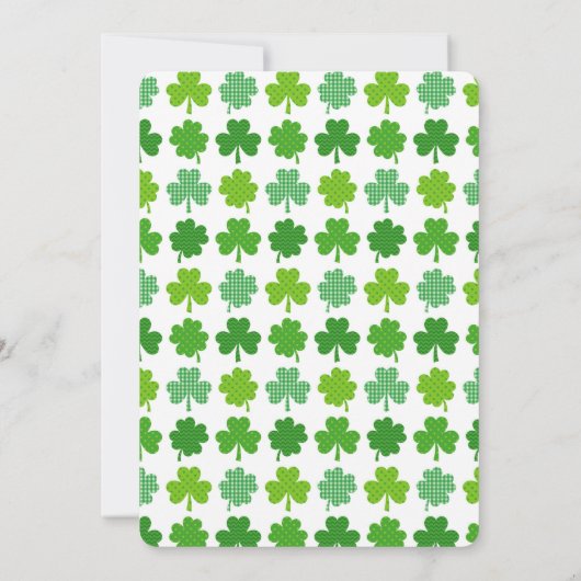 かわいいアイリッシュダンスブロンドガールシャームロック誕生日 招待状 (裏面)