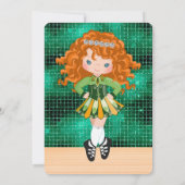かわいいアイリッシュダンスレッドヘアガールソフトシューズ誕生日 招待状 (裏面)