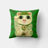 かわいいアイリッシュラッキーキャットマッシュアップ クッション (裏面)