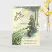 かわいいアイルランドのカップルのシャムロック日曜日 カード (黄色い花)