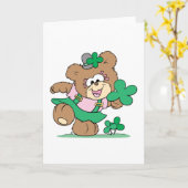 かわいいアイルランドのセット·パディ·ガール·テディ·ベア·デザイン カード (黄色い花)