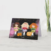 かわいいアイルランドのダンサーたちがハロウィンを祝って踊る シーズンカード (裏面)