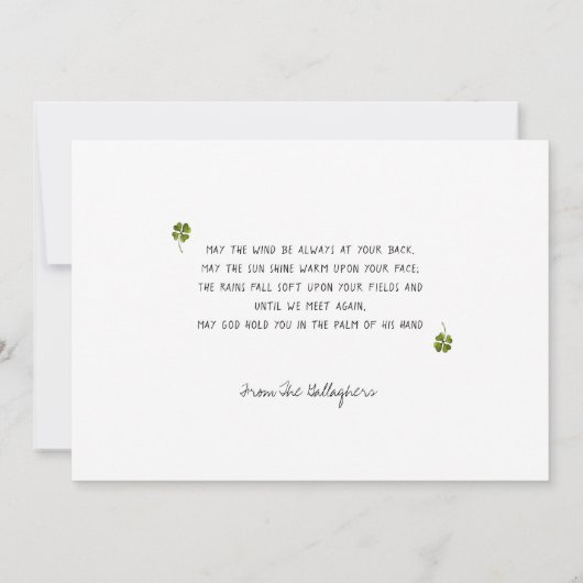 かわいいアイルランドのノーム オーダーメイド セントパトリックデー シーズンカード (裏面)