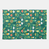 かわいいアイルランドアイコンパターン キッチンタオル (横)