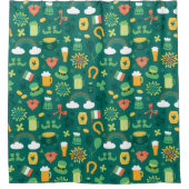 かわいいアイルランドアイコンパターン シャワーカーテン (正面)