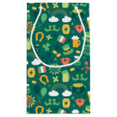 かわいいアイルランドアイコンパターン スモールペーパーバッグ (裏面)