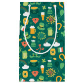 かわいいアイルランドアイコンパターン スモールペーパーバッグ (正面)