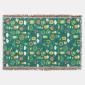 かわいいアイルランドアイコンパターン スローブランケット (正面)