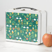 かわいいアイルランドアイコンパターン メタルランチボックス (インサイチュ)