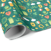 かわいいアイルランドアイコンパターン ラッピングペーパー (ロールコーナー)