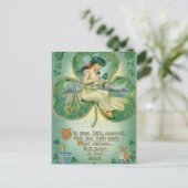 かわいいアイルランド人の女性ヴィンテージサンパトリックの日 シーズンポストカード (スタンド正面)