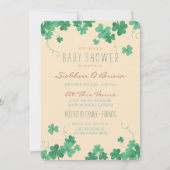 かわいいアイルランド風テーマのシャムロックベビーシャワー 招待状 (裏面)