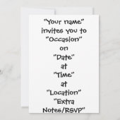 かわいいアオムシのアイデア 招待状 (裏面)