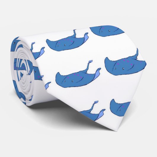 かわいいアカエイのデザインのタイ ネクタイ (ロール)