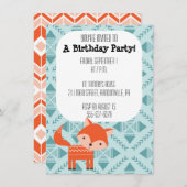 かわいいアカギツネのパーティの招待状 招待状 (正面/裏面)