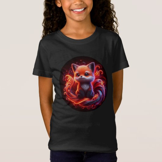 かわいいアカギツネの子Tシャツ Tシャツ (正面)