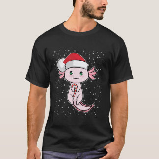 かわいいアキソロトルクリスマスキャンディーケーンサラおもしろいマンダー Tシャツ
