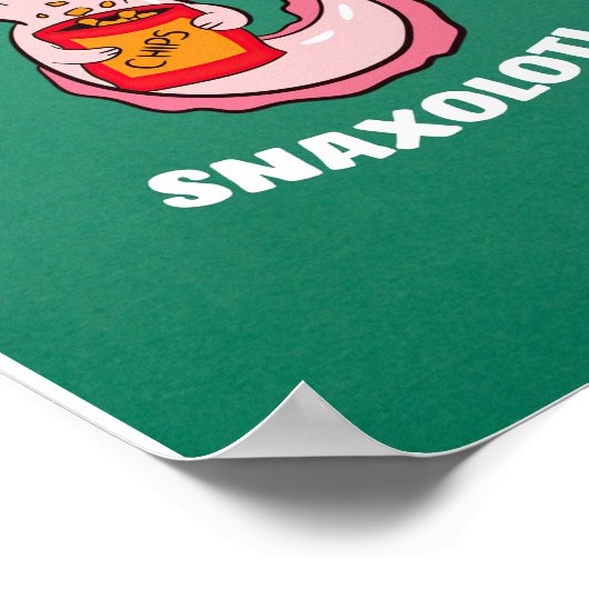 かわいいアキソロトルラバーカタムソロトルかわいいアキソロトルフード ポスター (角)