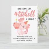 かわいいアキソロトル誕生日アキソロトル誕生日招待状 招待状 (スタンド正面)