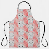 かわいいアキソロトル飲み牛乳 エプロン (正面)