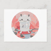 かわいいアキソロトル飲み牛乳 ポストカード (正面)