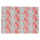 かわいいアキソロトル飲み牛乳 ラージペーパーバッグ (裏面)