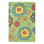 かわいいアクアイエローコーラルグリーン手描き花 ミニクリップボード (裏面)