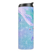 かわいいアクアグリッターパープル大理石アートモノグラム タンブラー (回転左)