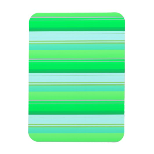 かわいいアクアグリーンのストライプ マグネット (縦)