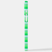 かわいいアクアグリーンのストライプ iPhoneケース (左側面)