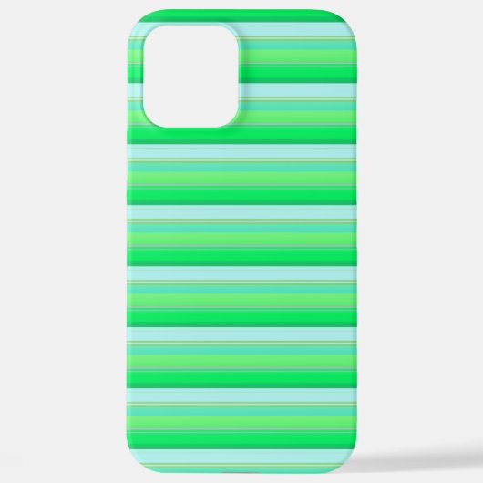 かわいいアクアグリーンのストライプ iPhoneケース (裏面)