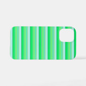 かわいいアクアグリーンのストライプ iPhoneケース (裏面横)