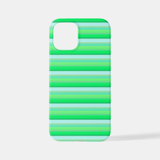 かわいいアクアグリーンのストライプ iPhoneケース (裏面)