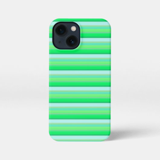 かわいいアクアグリーンのストライプ iPhoneケース (裏面)