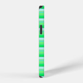 かわいいアクアグリーンのストライプ iPhoneケース (右側面)