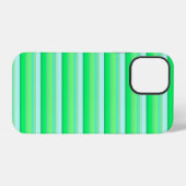 かわいいアクアグリーンのストライプ iPhoneケース (裏面横)