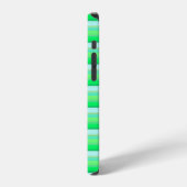 かわいいアクアグリーンのストライプ iPhoneケース (左側面)