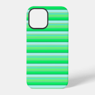 かわいいアクアグリーンのストライプ iPhone 12 PROケース