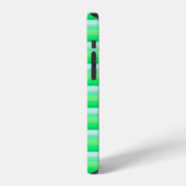 かわいいアクアグリーンのストライプ iPhoneケース (左側面)